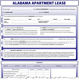 Alabama Apartment Lease Form