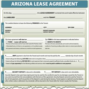 Arizona Lease Agreement Form