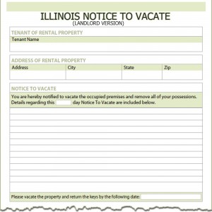 Illinois Landlord Notice to Vacate
