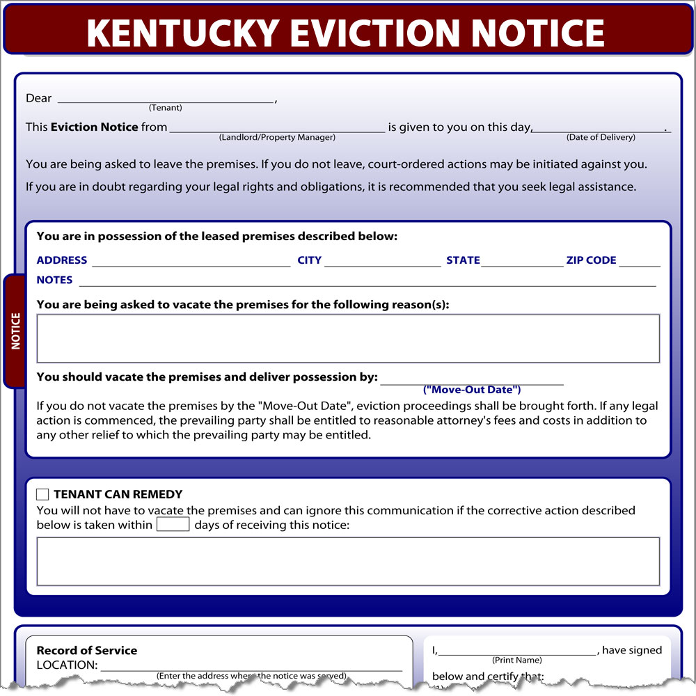 Kentucky Eviction Notice Template