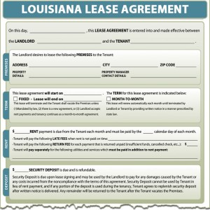 Louisiana Lease Agreement Form
