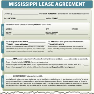 Mississippi Lease Agreement Form