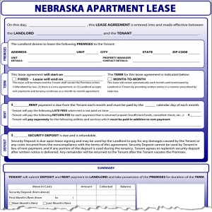 Nebraska Apartment Lease Form