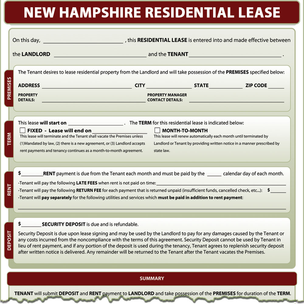 New Hampshire Residential Lease Form