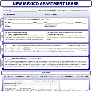 New Mexico Apartment Lease Form