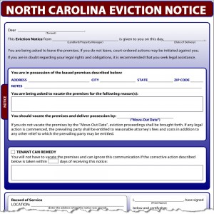 North Carolina Eviction Notice Form