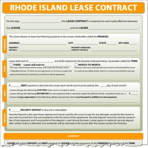 Rhode Island Lease Contract Form