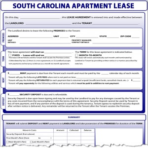 South Carolina Apartment Lease Form