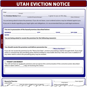 Property Management Software on Utah Eviction Notice
