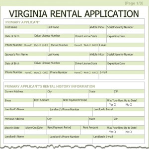 Rental Property Management Software on Virginia Rental Application